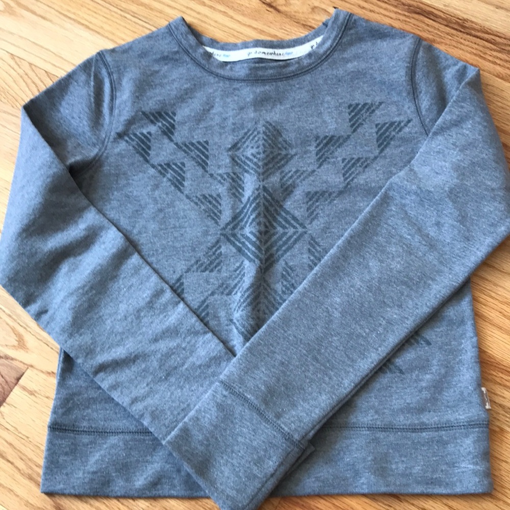 Toms Gray Aztec Print Crewneck Top